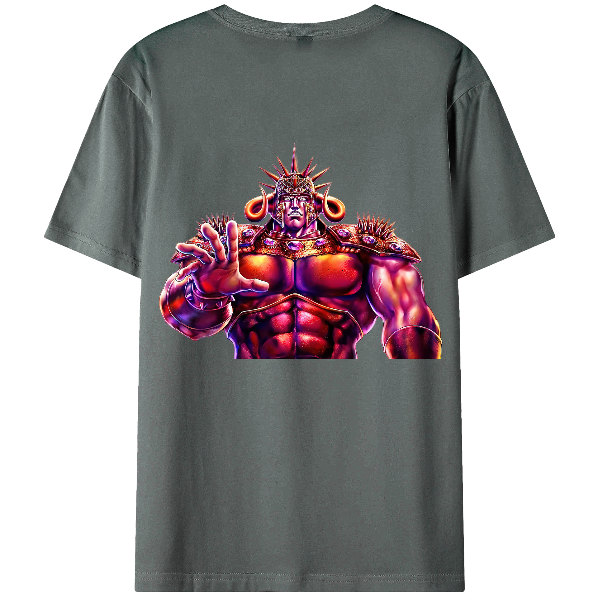 （画像用） 北斗の拳 Fist of the North Star 綿100％ メンズ半袖Tシャツ（バックプリント） 通気性